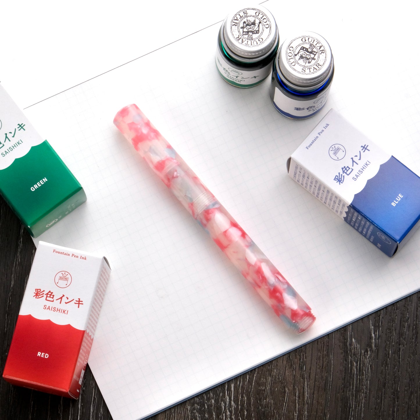 Teranishi Chemical Industry Guitar Glass Pen - Jelly Red