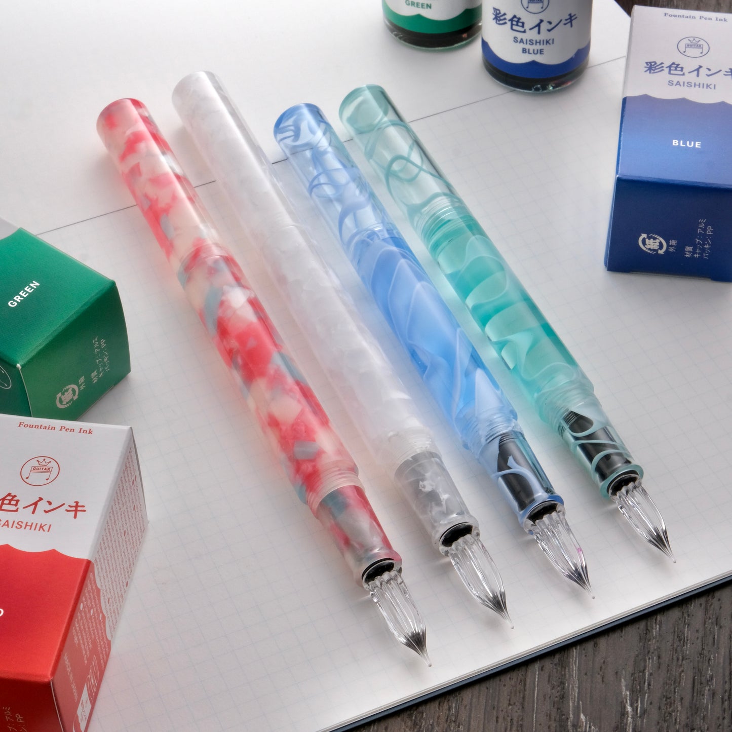 Teranishi Chemical Industry Guitar Glass Pen - Jelly Red