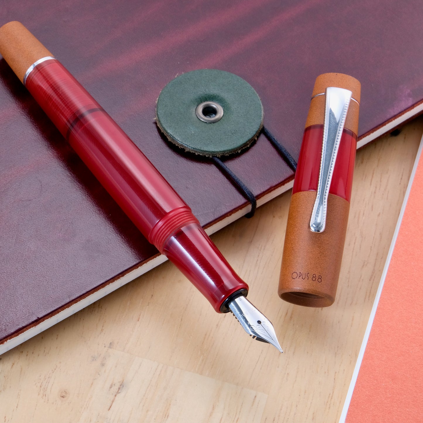 Opus 88 Koloro Eyedropper Fountain Pen - Red