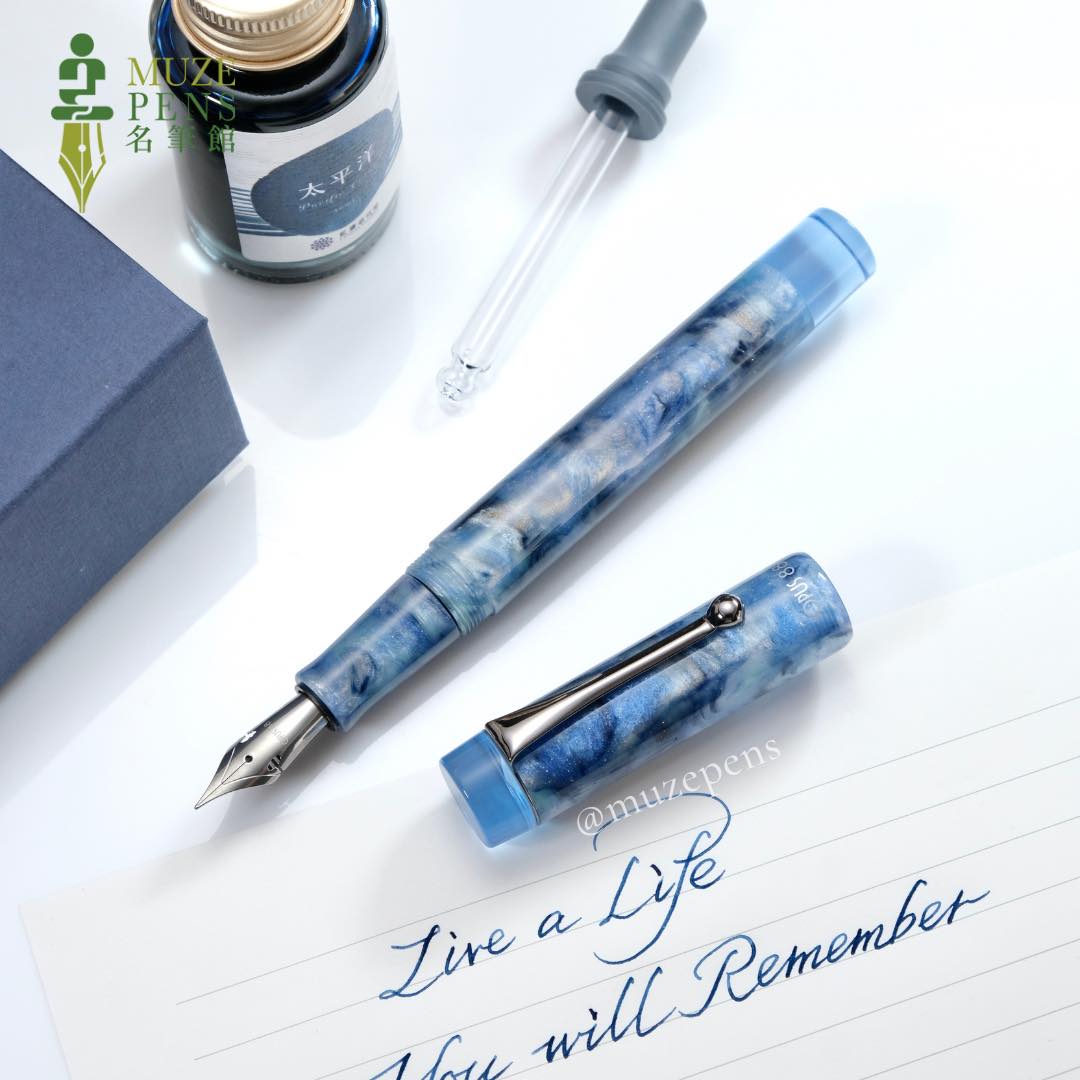 Opus 88 Demo Eyedropper Fountain Pen - Sapphire