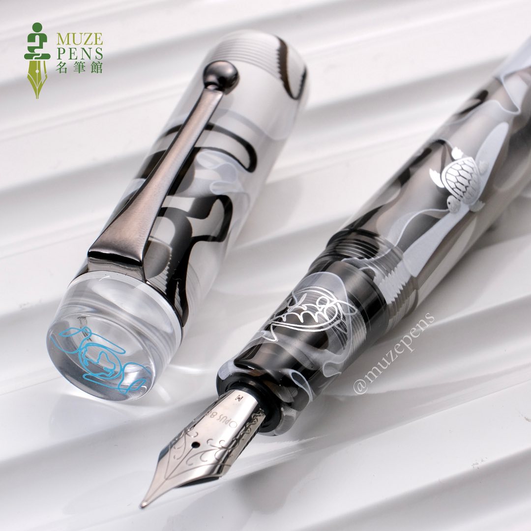 Opus 88 Ocean Demo Eyedropper Fountain Pen - Sea Turtle