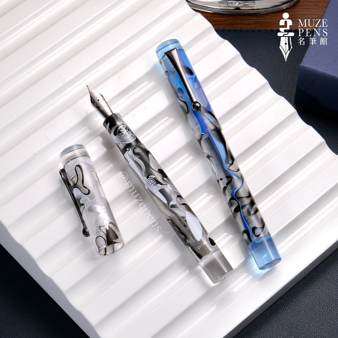 Opus 88 Ocean Demo Eyedropper Fountain Pen - Sea Turtle
