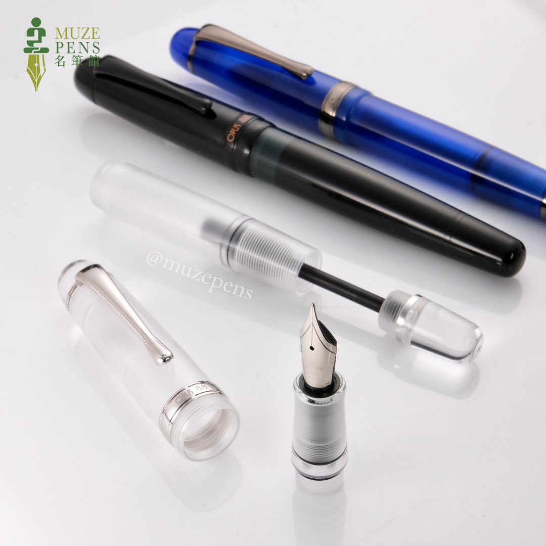 Opus 88 Jazz Eyedropper Fountain Pen - Transparent Blue
