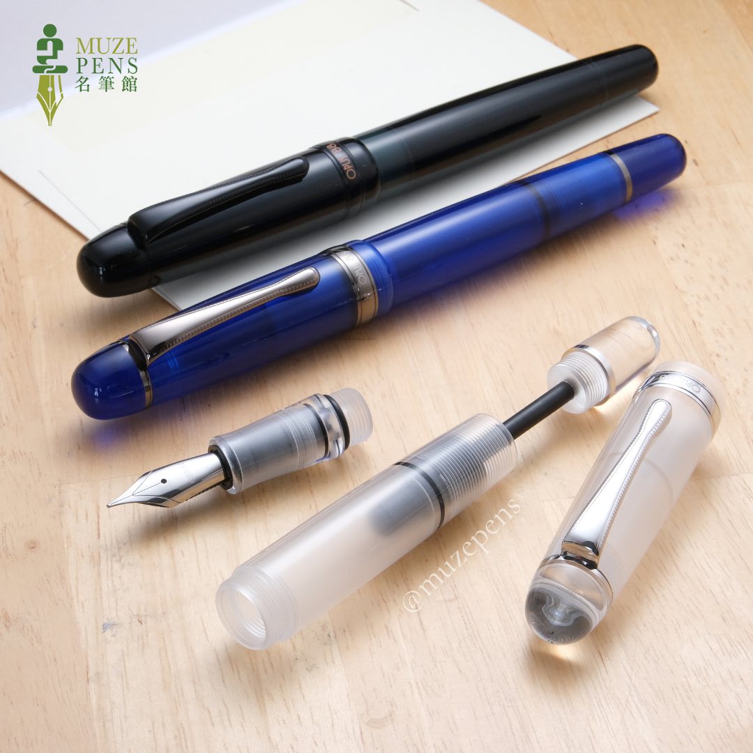 Opus 88 Jazz Eyedropper Fountain Pen - Transparent Blue