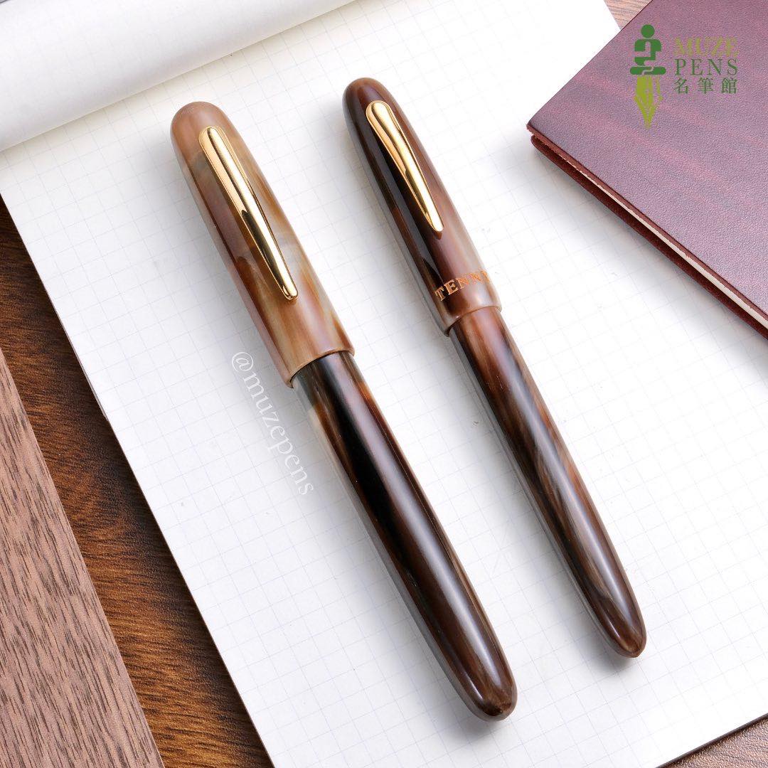 Tenny Jade Ox Horn Fountain Pen (Standard) 赤玉牛角 手工筆 (標準尺寸)
