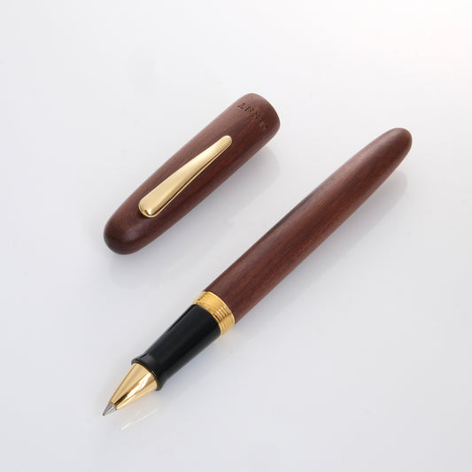 Tenny Small Round Rollerball Pen - Rosewood (紫檀木)