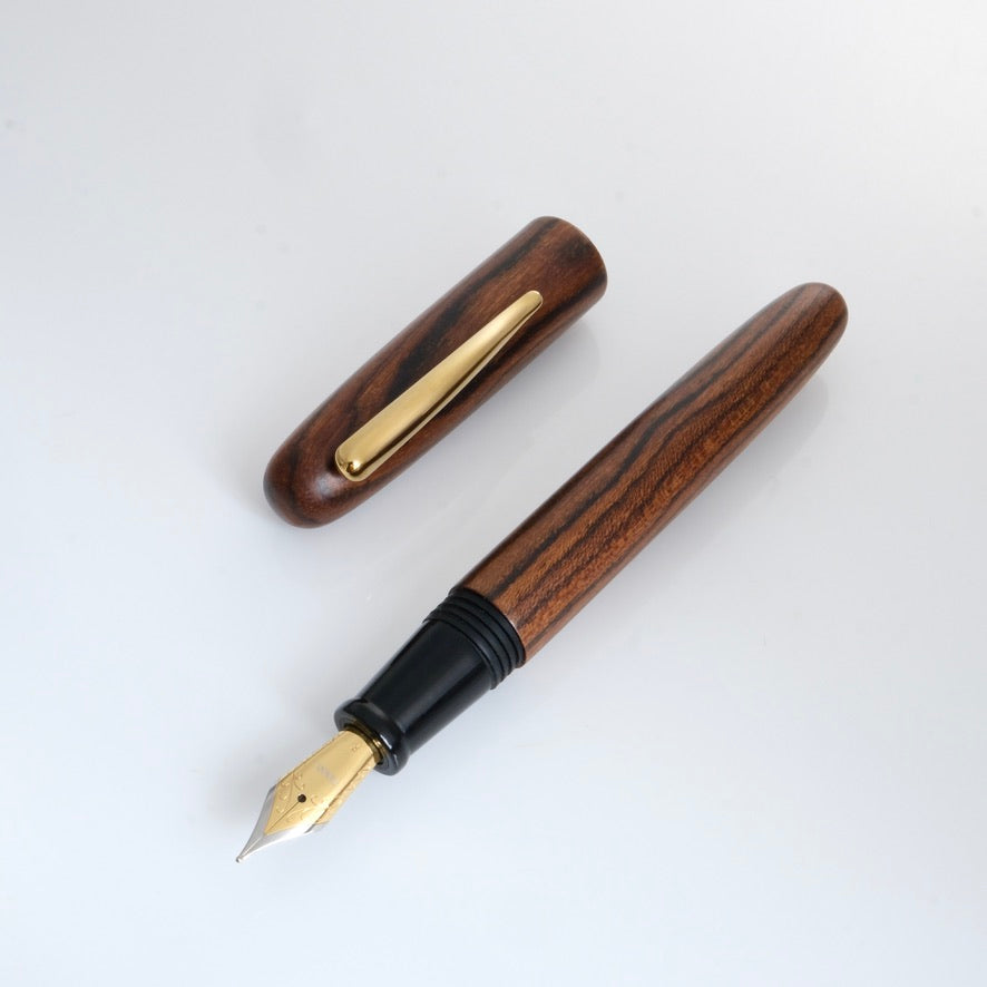 Tenny Big Round Fountain Pen - Cocobolo Wood (黃檀木)