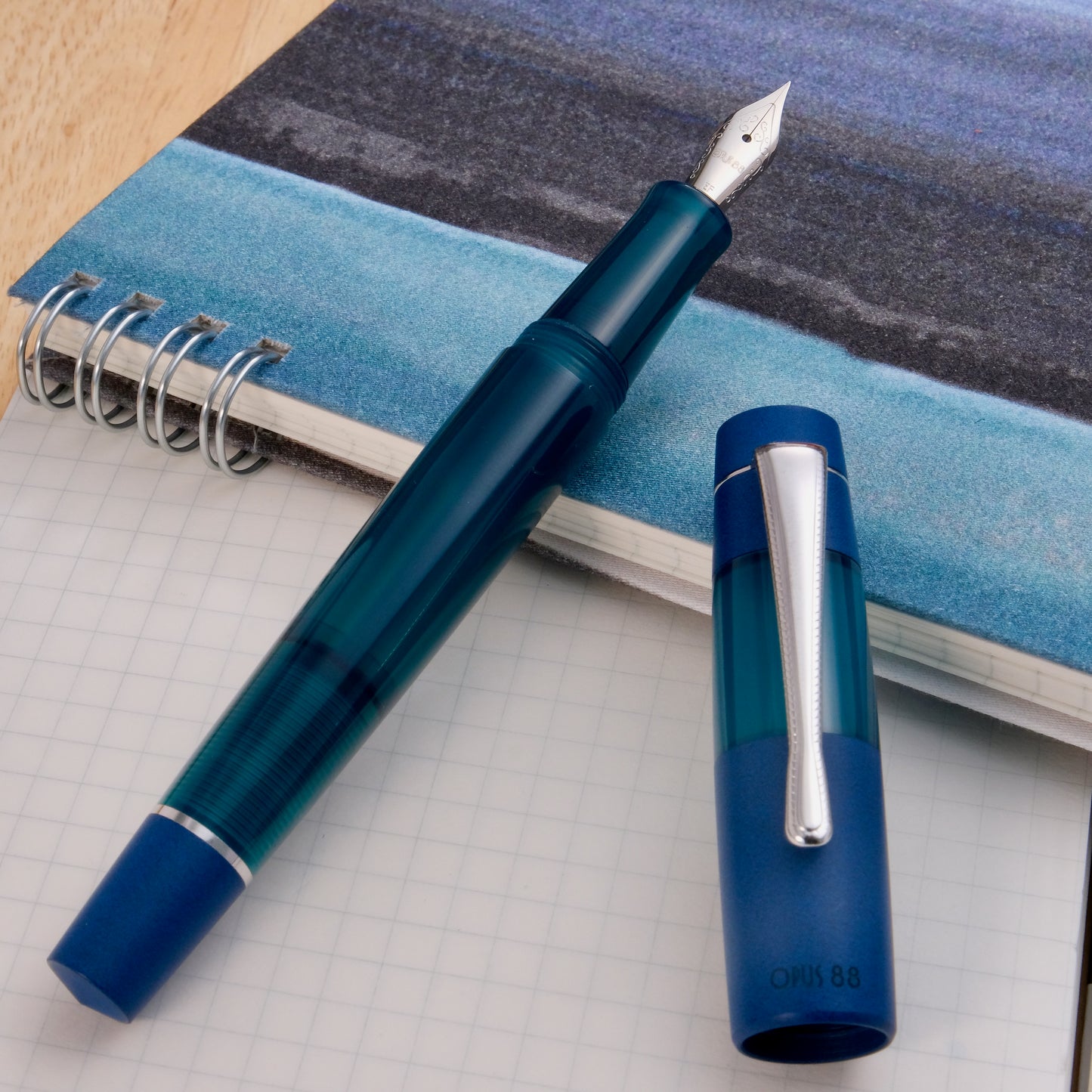 Opus 88 Koloro Eyedropper Fountain Pen - Blue