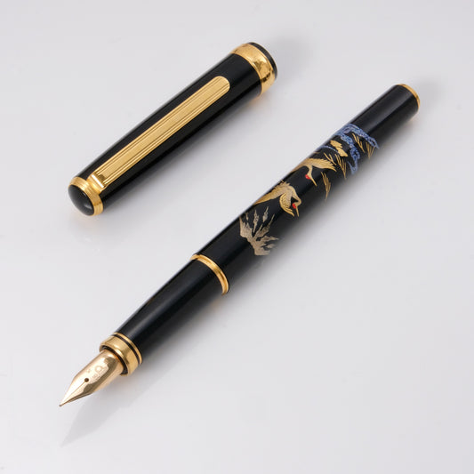 Platinum Vicoh Modern Maki-e Fountain Pen - Crane & Mt. Fuji