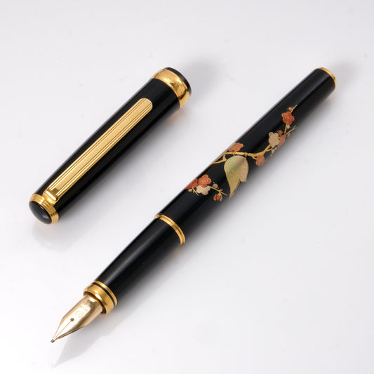 Platinum Vicoh Modern Maki-e Fountain Pen - Bush Warbler