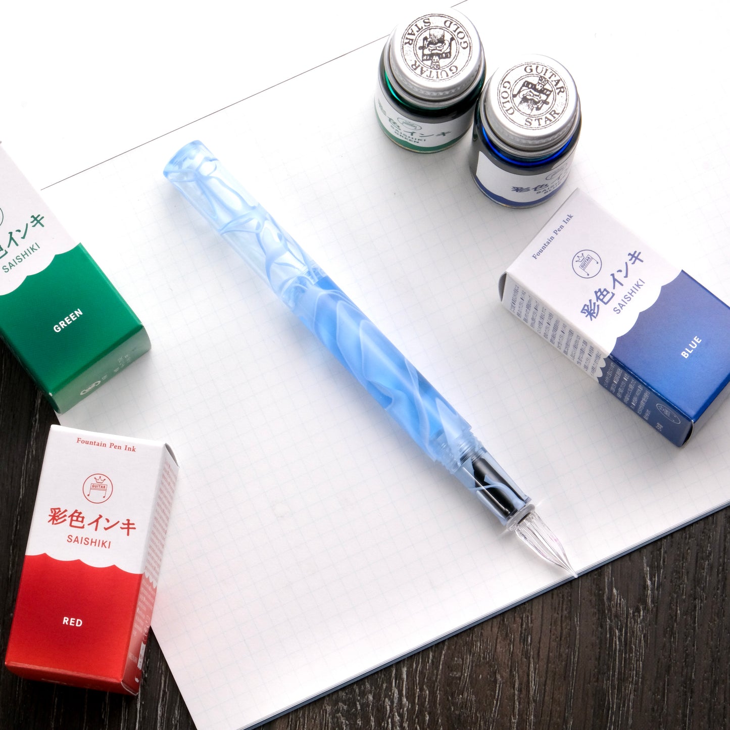 Teranishi Chemical Industry Guitar Glass Pen - Ice Blue