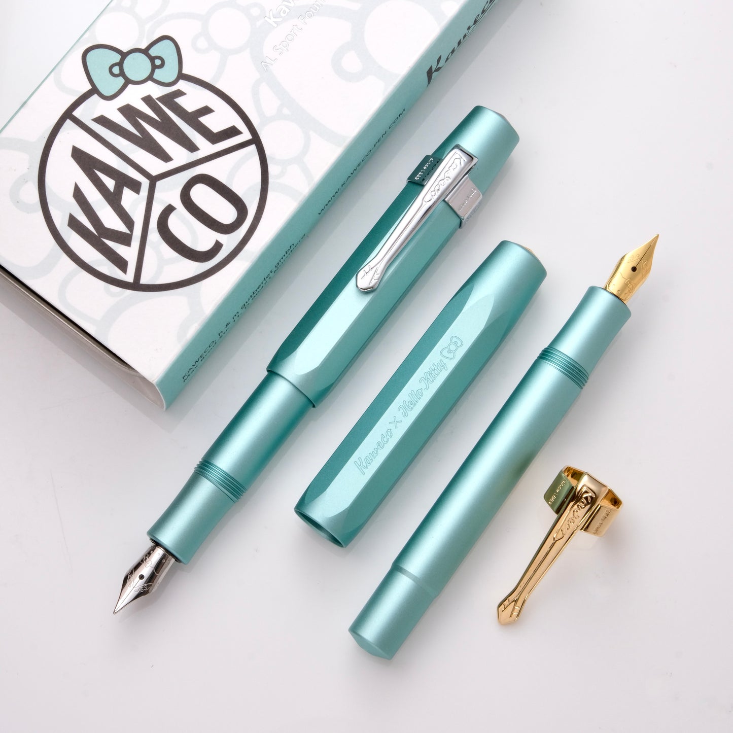 Kaweco Sport Hello Kitty Fountain Pen - Opal Silver (2023 Limited Edition)