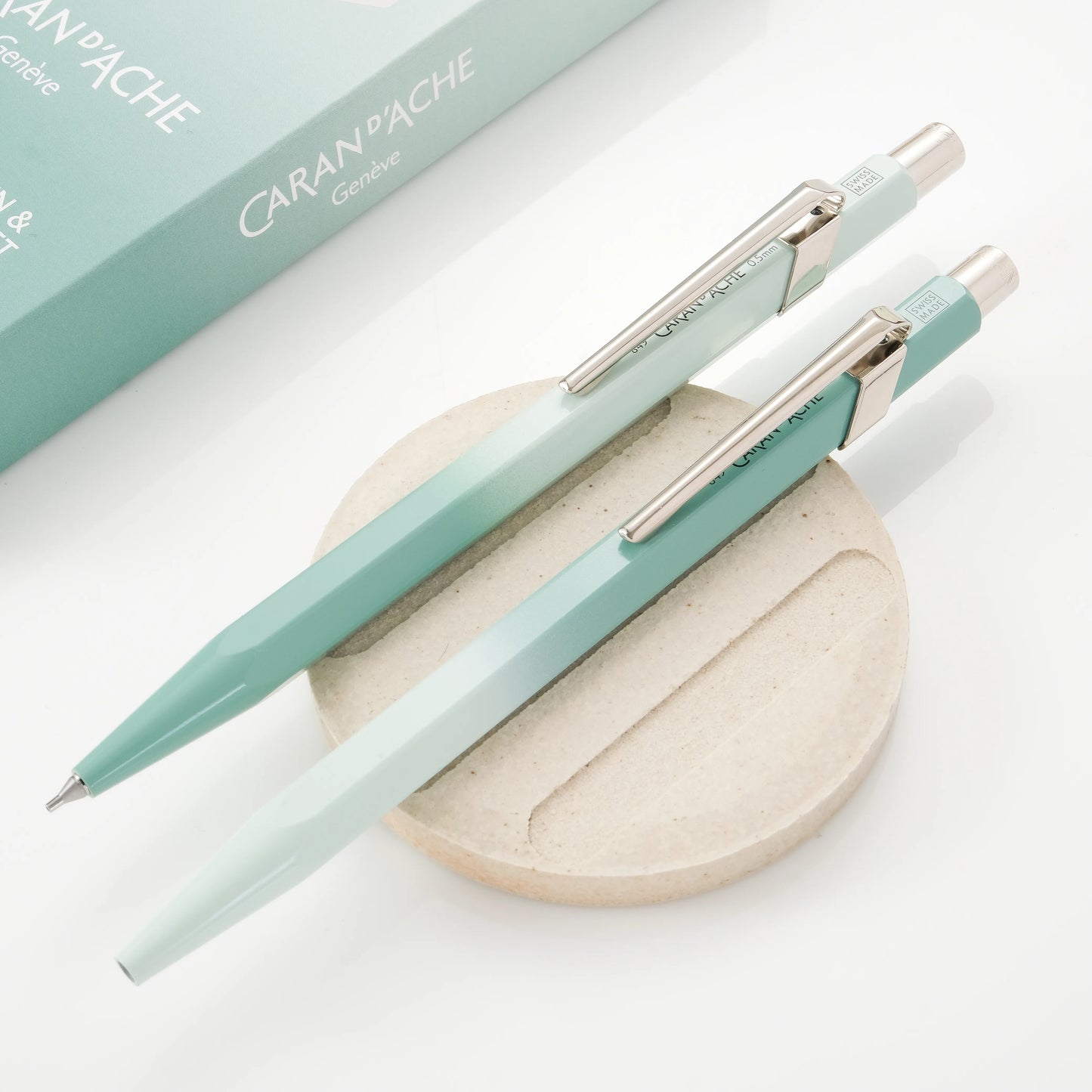 Caran d'Ache 849+844 Ballpoint Pen and Mechanical Pencil Set - Misty Forest (Special Edition)