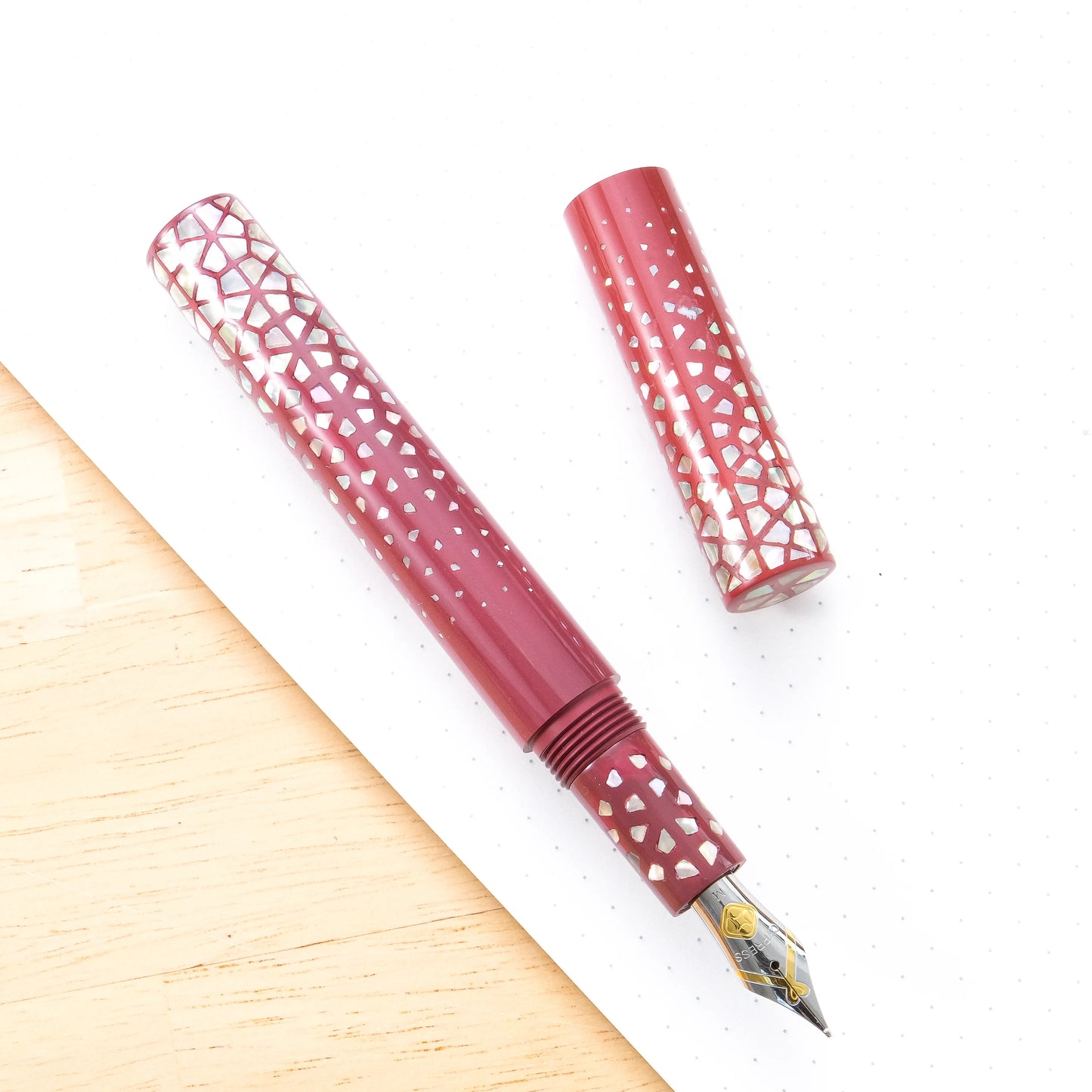 Cypress Modern Raden Color Geometry Fountain Pen - Red