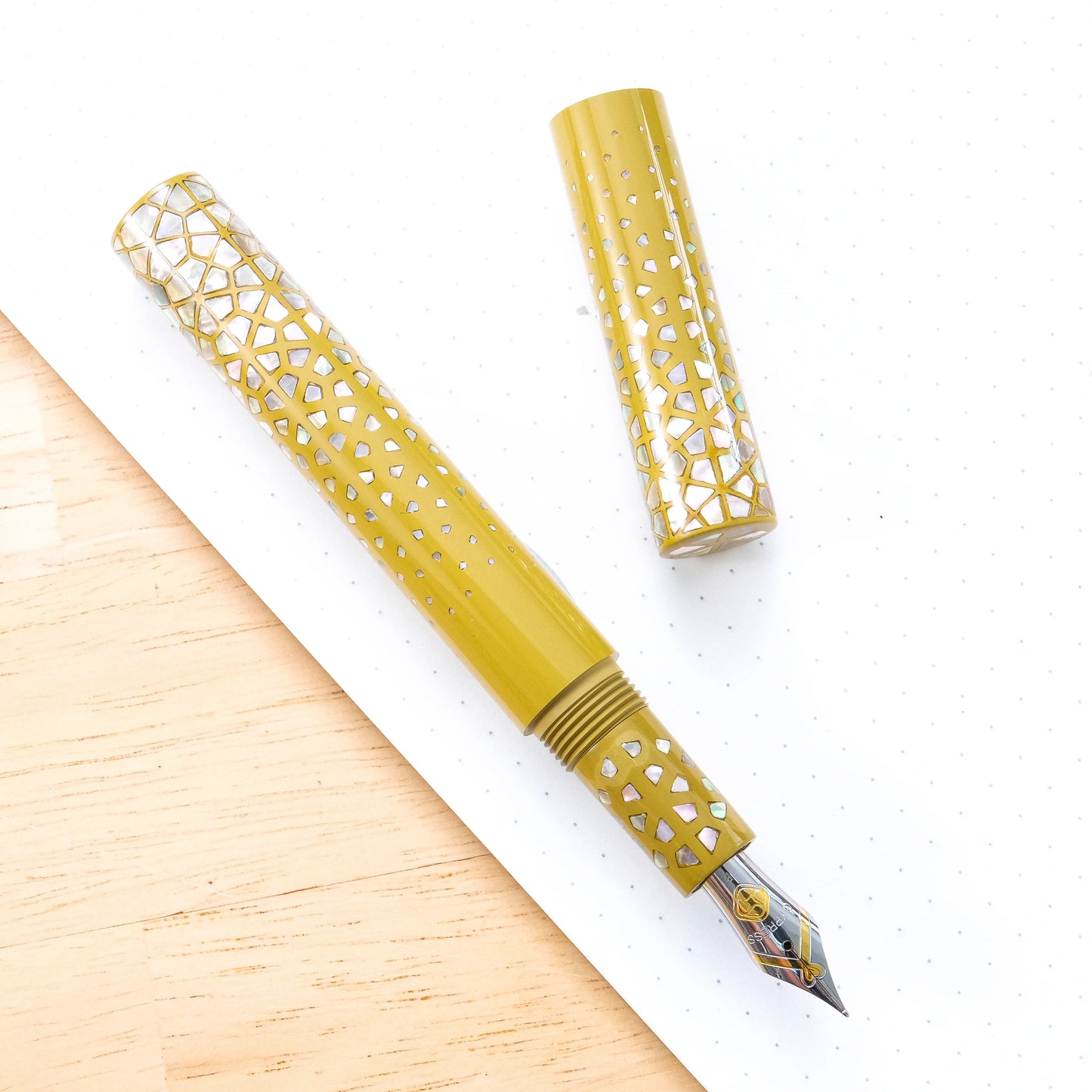 Cypress Modern Raden Color Geometry Fountain Pen - Mustard