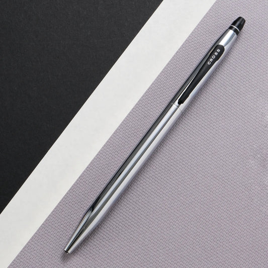 Cross Click Rollerball Pen - Chrome with Black Trim