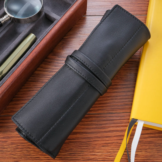 Muze x The Lederer Sheep Leather 5-Pen Pen Roll - Black