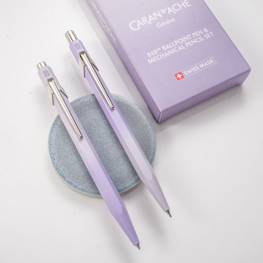 Caran d'Ache 849+844 Ballpoint Pen and Mechanical Pencil Set - Blooming Lavender (Special Edition)