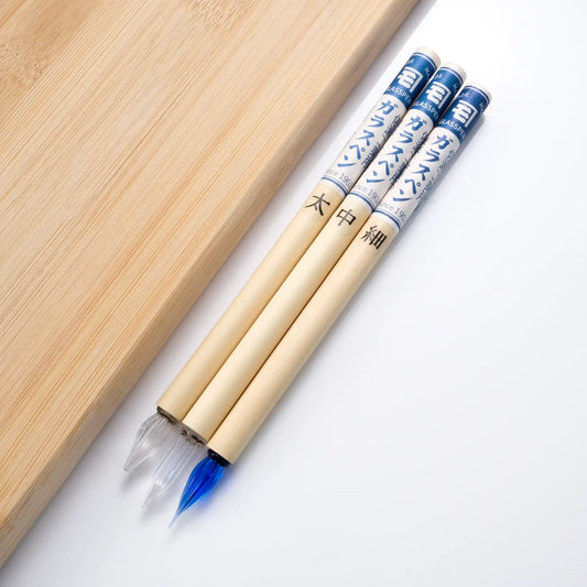 Sase Kogyosho 佐瀨工業所 Bamboo Glass Pen 3-Piece Set (Cobalt Blue)