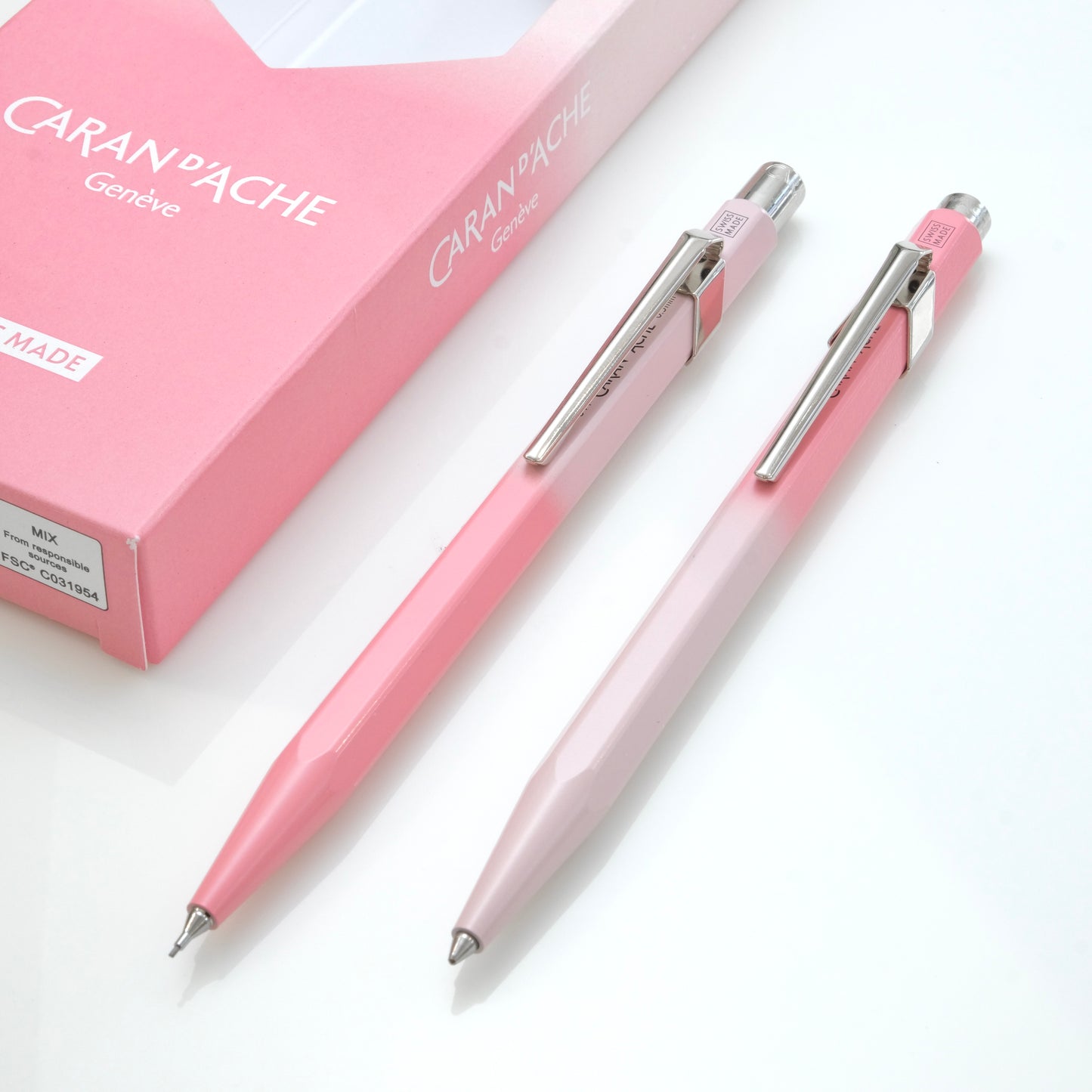 Caran d'Ache 849+844 Ballpoint Pen and Mechanical Pencil Set - Sakura (Special Edition)