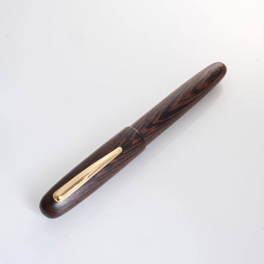 Tenny Big Round Fountain Pen -  Iron Knife Wood (鐵刀木)