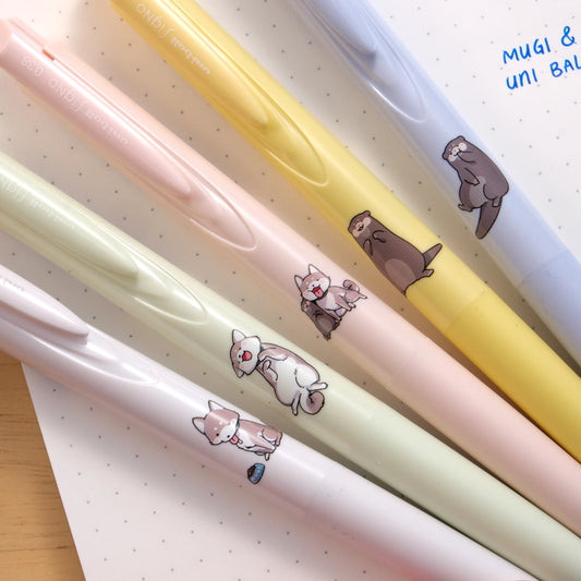 UNI-Ball Signo RT1 Mugi & Piyoko Limited Edition Gel Pen Set (Blue Ink)