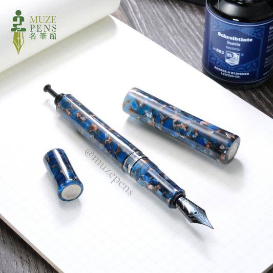Fine Writing Int. Scepter Vacuum Filler Fountain Pen - Blue Scepter