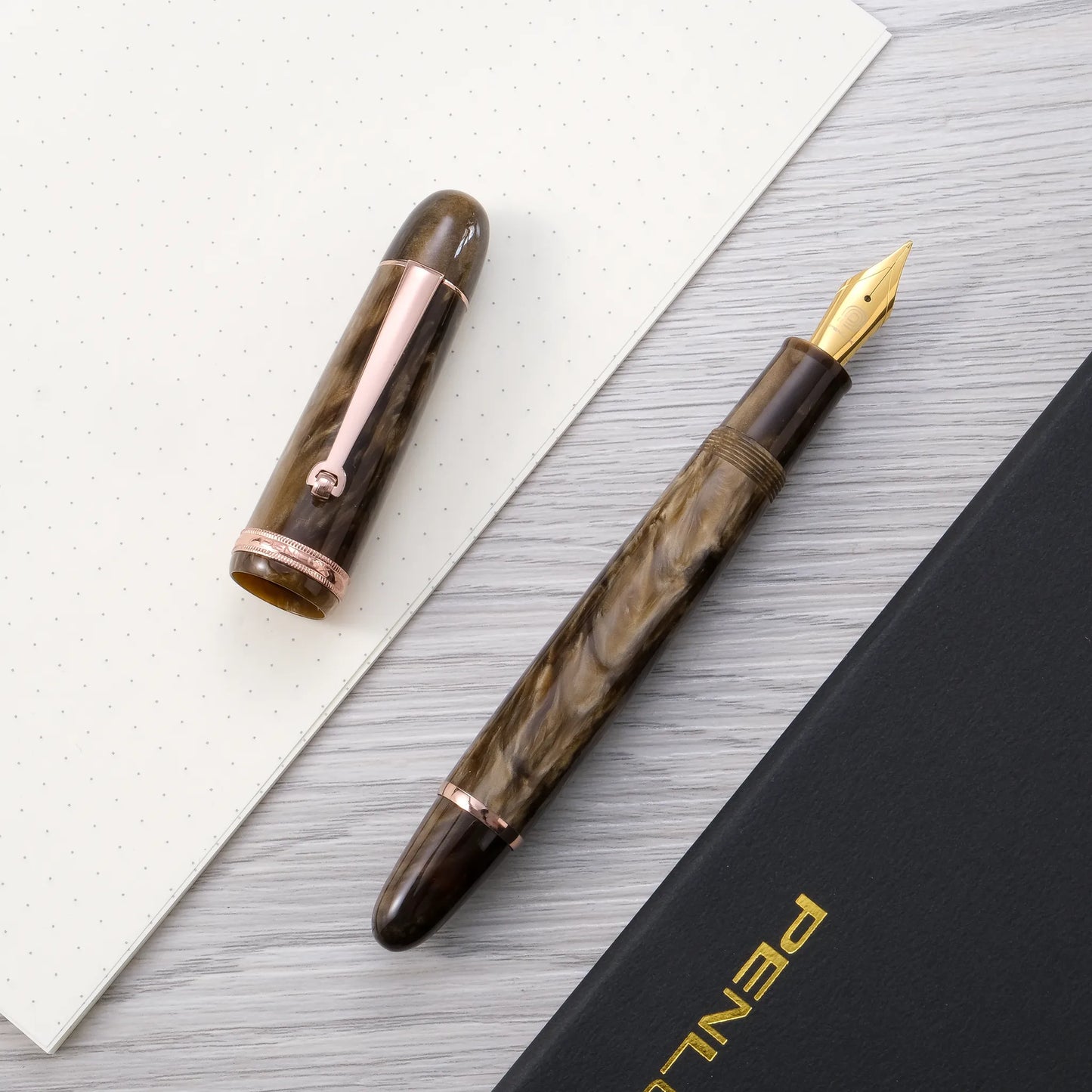 Penlux Masterpiece Grande Fountain Pen - Brown Wave