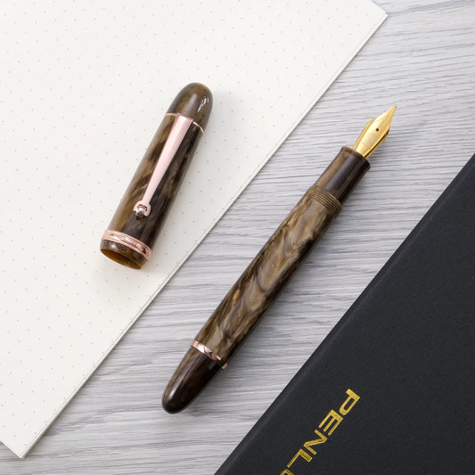 Penlux Masterpiece Grande Fountain Pen - Brown Wave