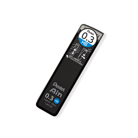 Pentel Ain Lead 0.3mm – 2B, B, HB, H