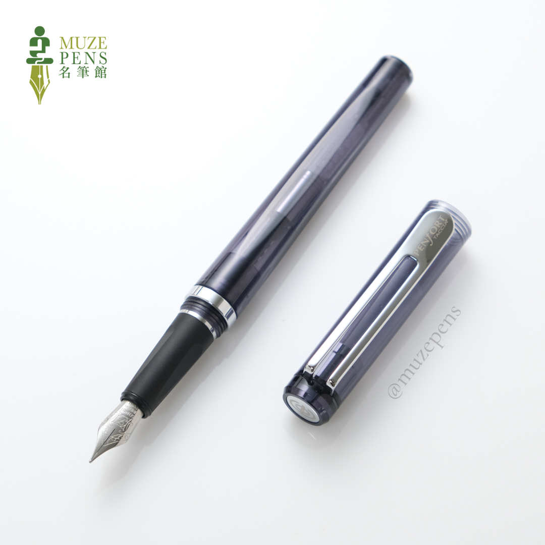 TACCIA PENFORT Facet Fountain Pen - Clear Black (Grey)