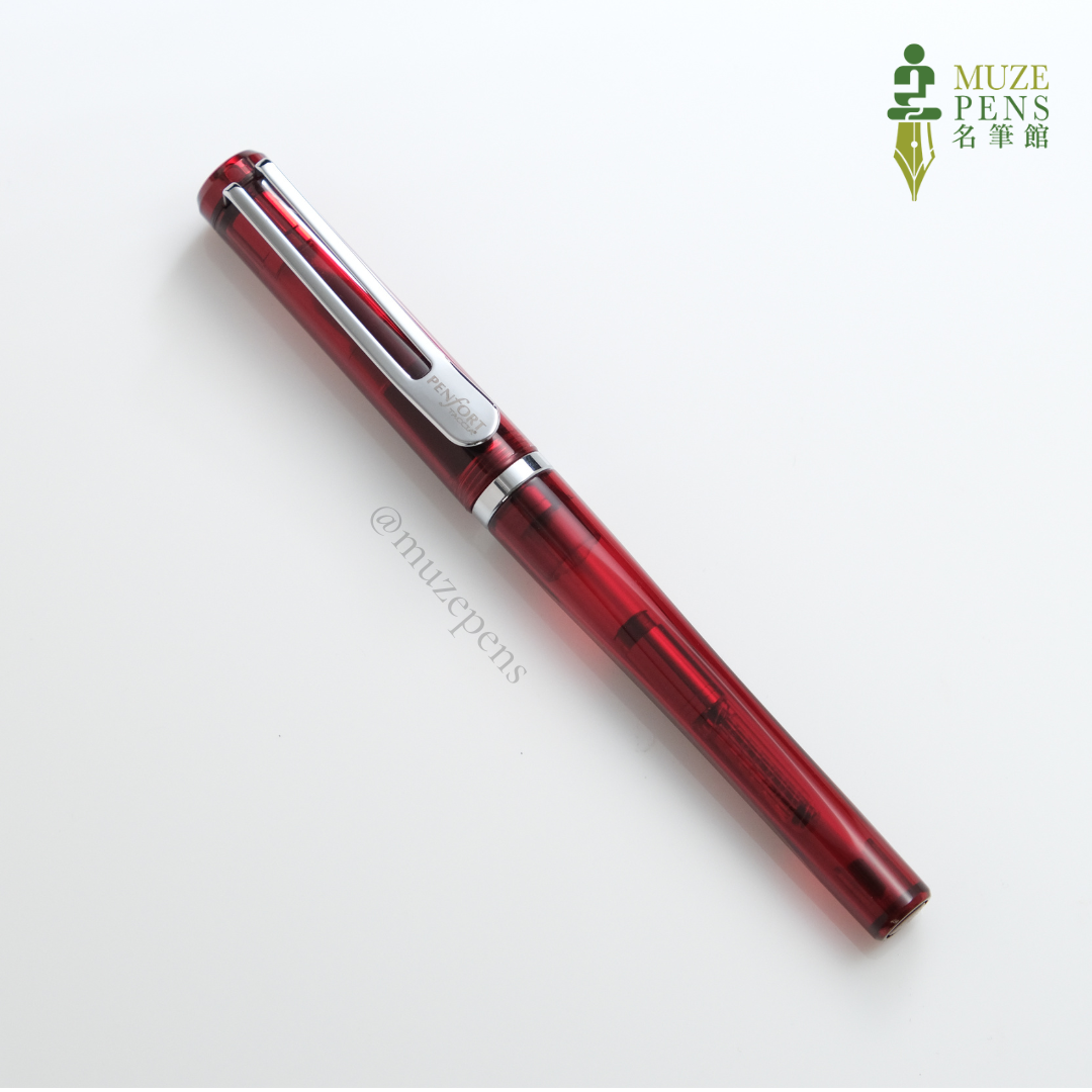 TACCIA PENFORT Facet Fountain Pen - Clear Red
