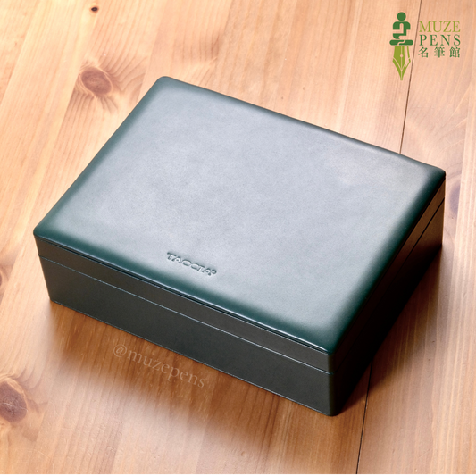 TACCIA Kin-ran x Leather 5 Slot Pen Storage Box - British Green
