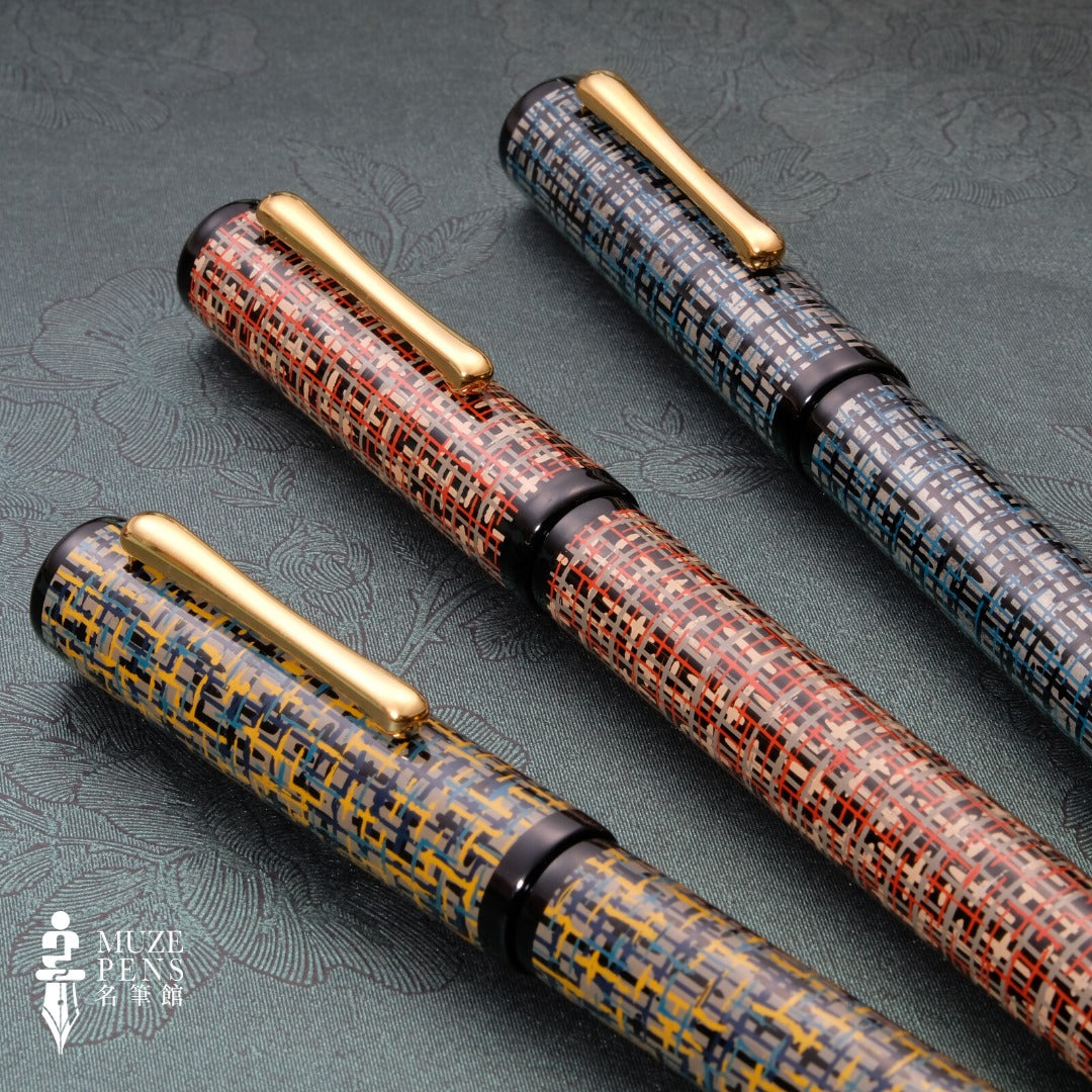 TACCIA Tweed Urushi Fountain Pen - Turquoise Black