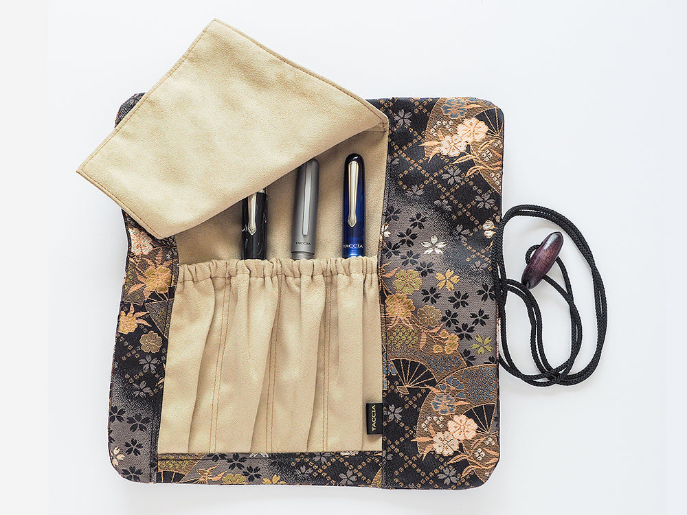 TACCIA Kimono Nishijin 4 slot Pen Roll - Sakura Night