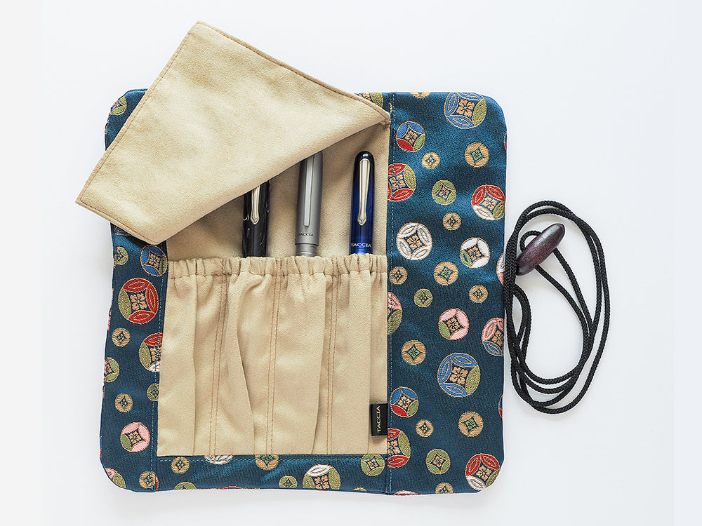 TACCIA Kimono Nishijin 4 Slot Pen Roll - Edo Komon