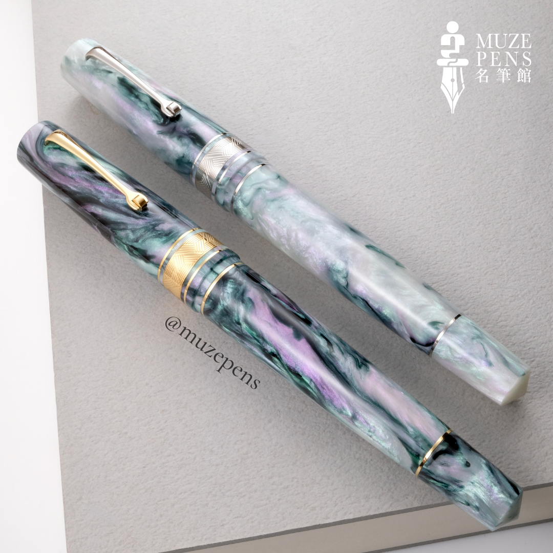 Leonardo Officina Italiana Momento Zero Grande Limited Edition Fountain Pen - Primary Manipulation Mother of Pearl, Gold Trim