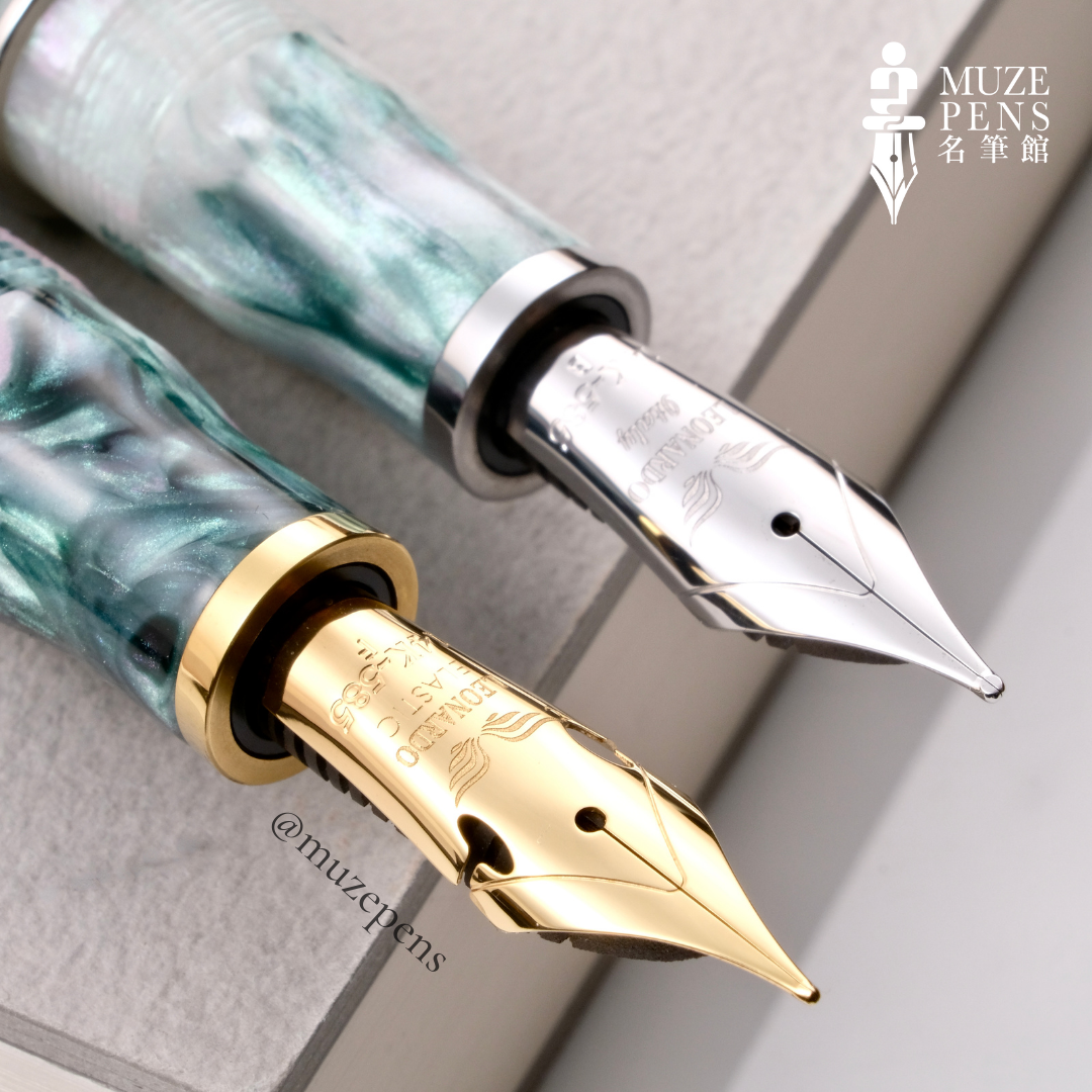 Leonardo Officina Italiana Momento Zero Grande Limited Edition Fountain Pen - Primary Manipulation Mother of Pearl, Gold Trim