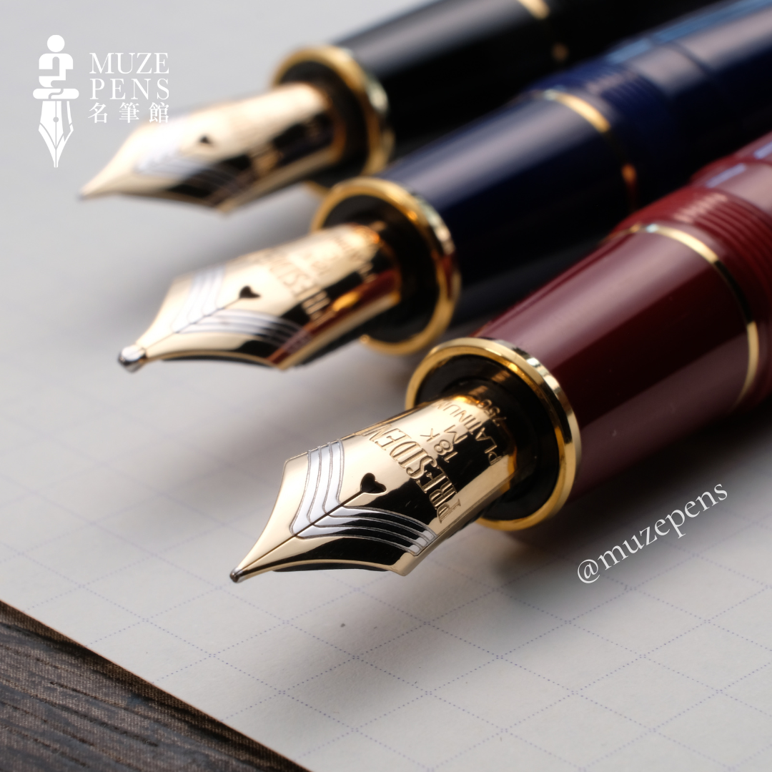 Platinum President Fountain Pen - Black (Silver Trim)