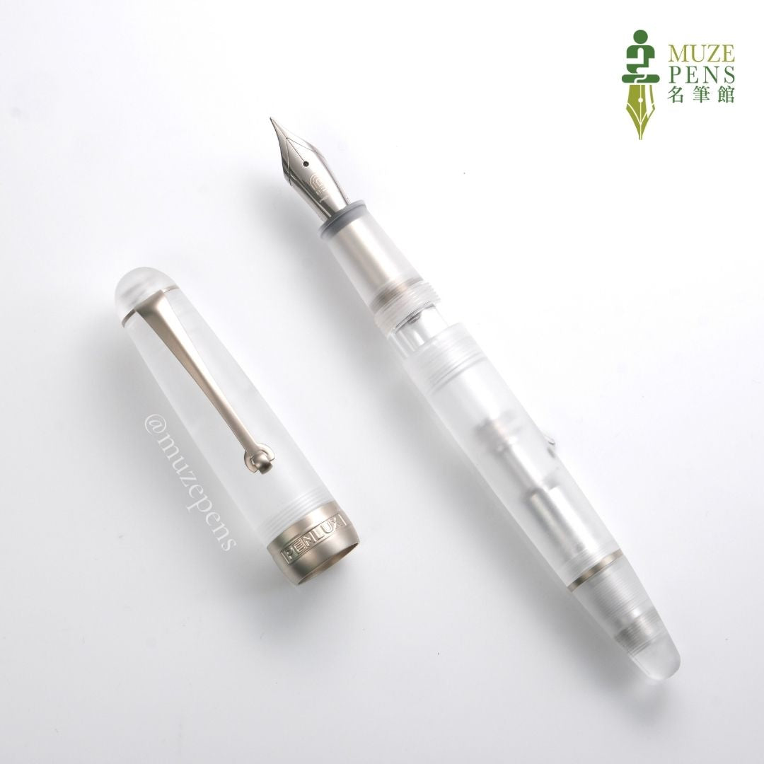 Penlux Masterpiece Delgado Demo Matte Fountain Pen - Silver