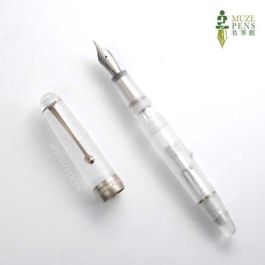 Penlux Masterpiece Delgado Demo Matte Fountain Pen - Silver