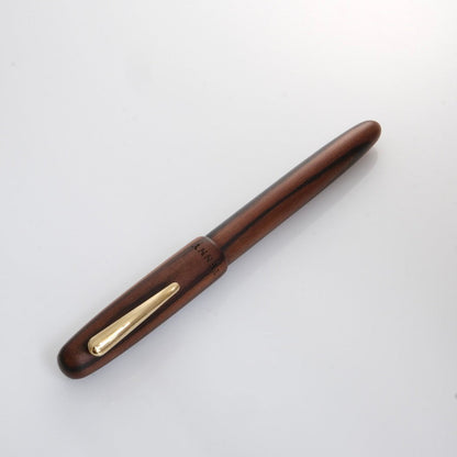 Tenny Small Round Rollerball Pen - Black Sandalwood (黒檀木)