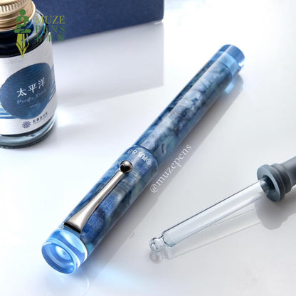 Opus 88 Demo Eyedropper Fountain Pen － Sapphire