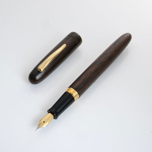 Tenny Small Round Fountain Pen - Cocobolo Wood (黃檀木)