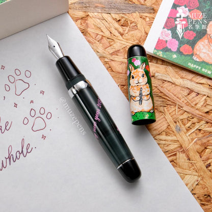Opus88 x OniTatu99 Mini Pocket Eyedropper Fountain Pen - Rabbit