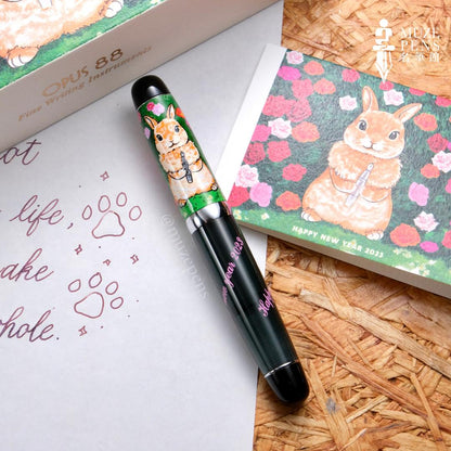 Opus88 x OniTatu99 Mini Pocket Eyedropper Fountain Pen - Rabbit