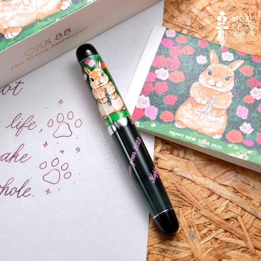 Opus88 x OniTatu99 Mini Pocket Eyedropper Fountain Pen - Rabbit