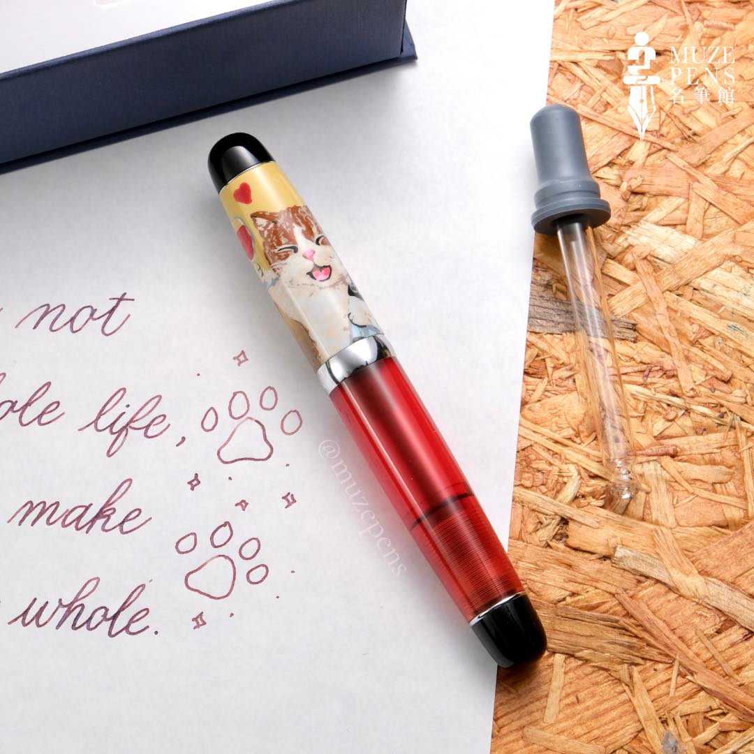 Opus88 x OniTatu99 Mini Pocket Eyedropper Fountain Pen - Cheer Kitty