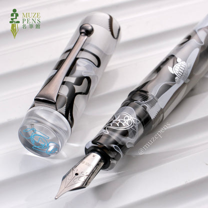 Opus 88 Ocean Demo Eyedropper Fountain Pen － Sea Turtle
