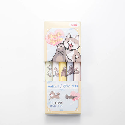 UNI-Ball Signo RT1 Mugi & Piyoko Limited Edition Gel Pen Set (Blue Ink)